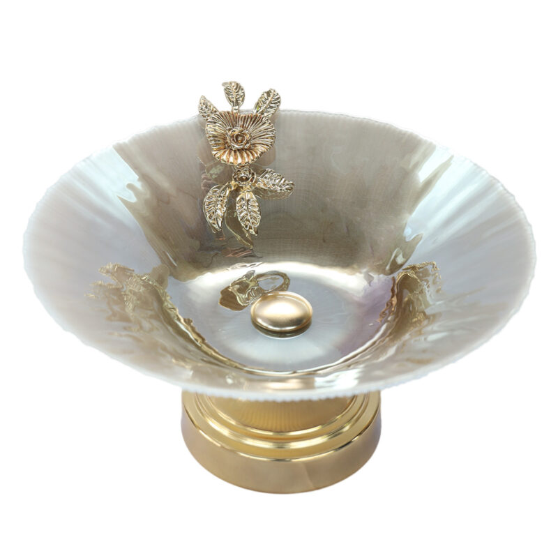 Buy Handmade Turkish Glass Bowl in Champagne Color